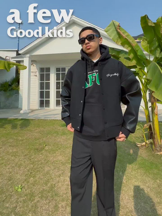 Winter jacket | Rhinestone Logo Varsity Jacket | Face 3 Face