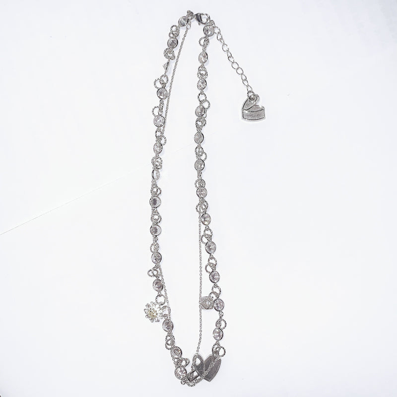 NboStore Zirconia Daisy couple Necklace | Face 3 Face