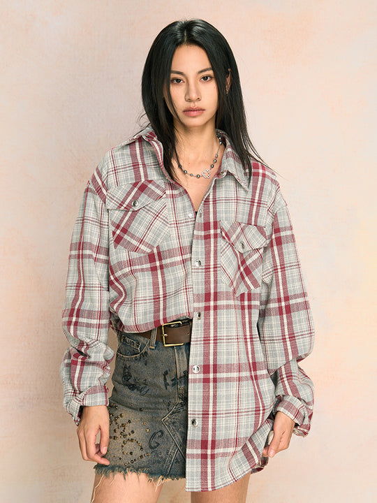 YADcrew Dark Plaid Shirt