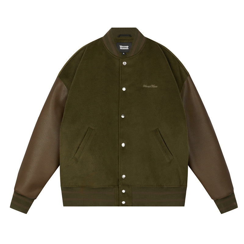 Wassup House Color Blocking Baseball Jacket
