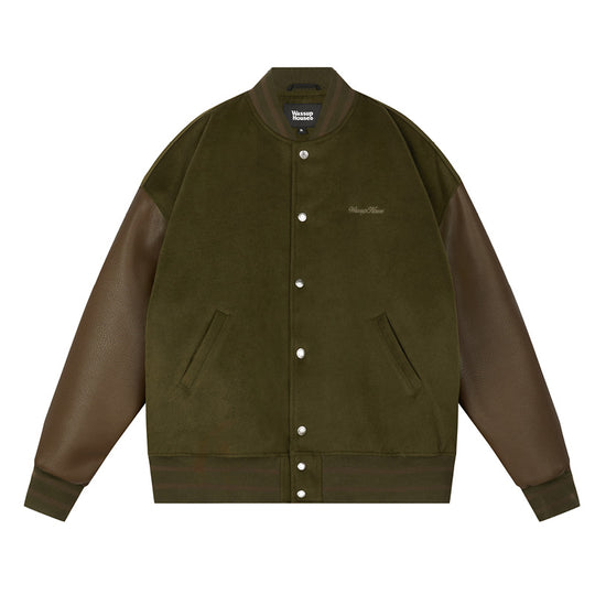 Wassup House Color Blocking Baseball Jacket