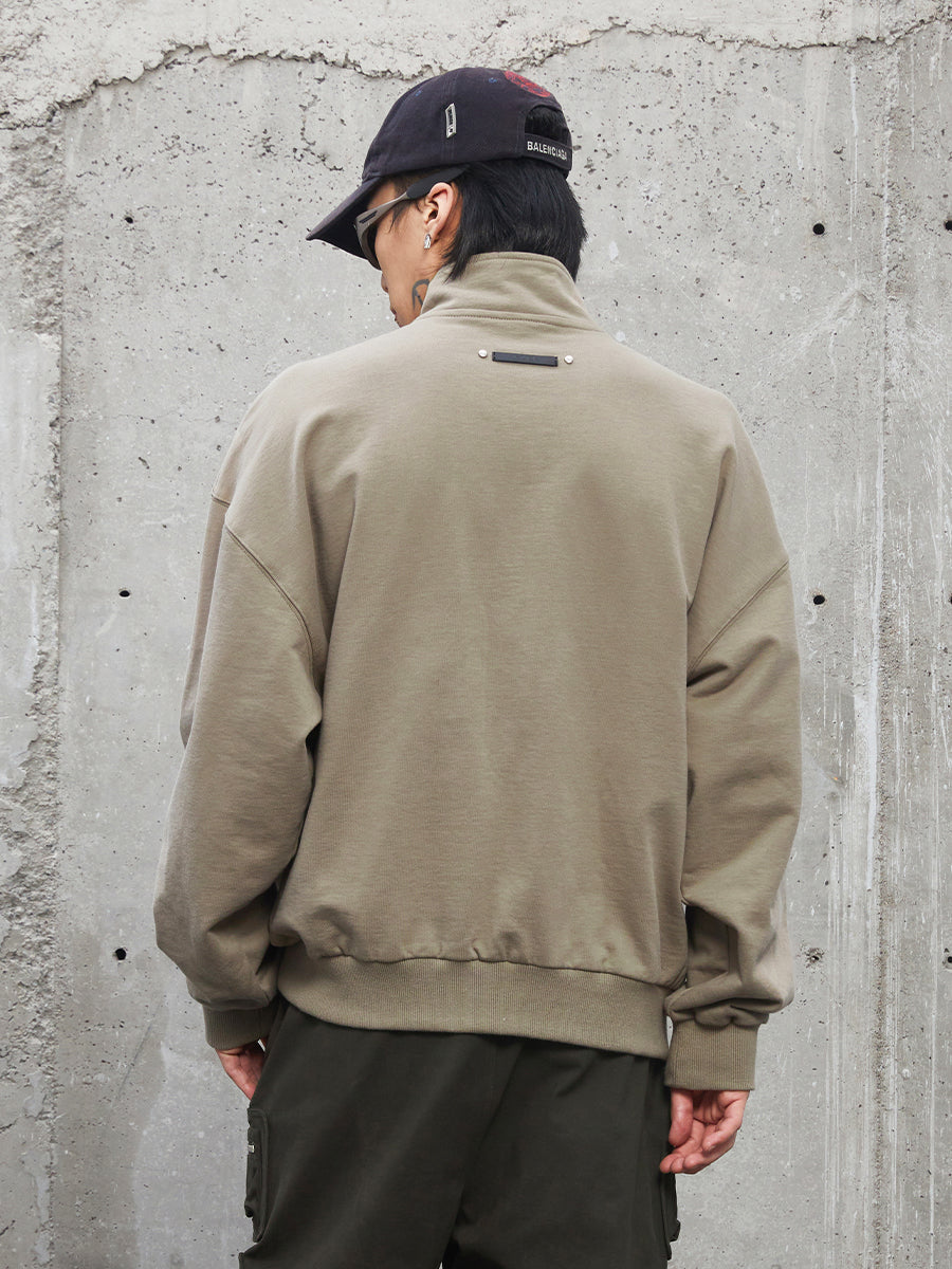 F2CE Stand Up Collar Half Zipper Sweatshirt