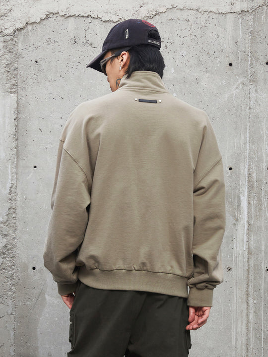 F2CE Stand Up Collar Half Zipper Sweatshirt