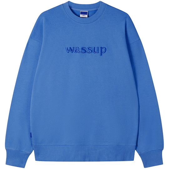 Wassup House 3D Embroidery Basic Logo Sweatshirt