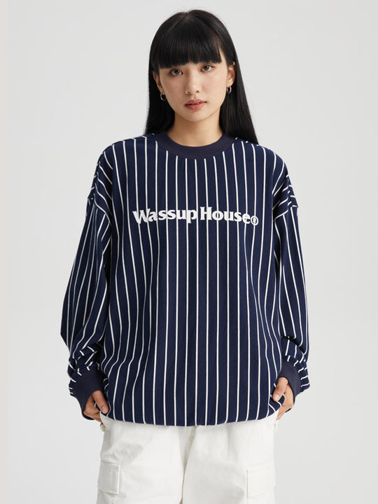 Wassup House Stripes Basic Logo Sweatshirt
