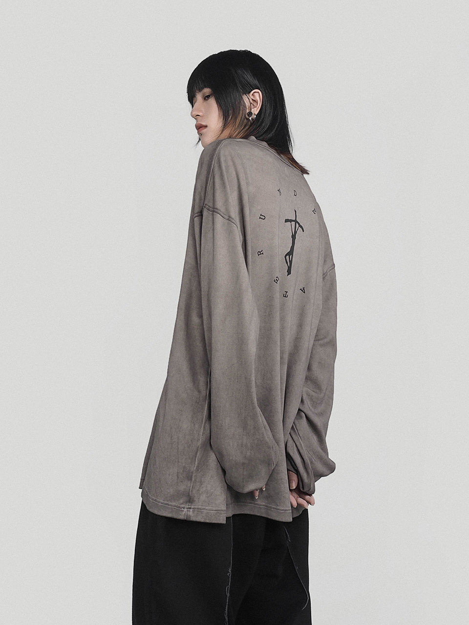 UNDERWATER Crucifix Cross Printed Long Sleeve Tee