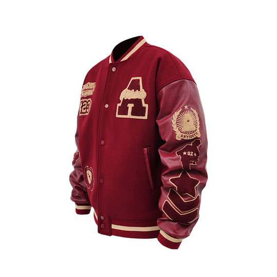 ANTIDOTE Multi Label Patchwork Baseball Jacket