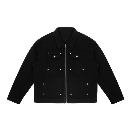 ANTIDOTE Stud Patch Punk Loose Zipper Jacket | Face 3 Face