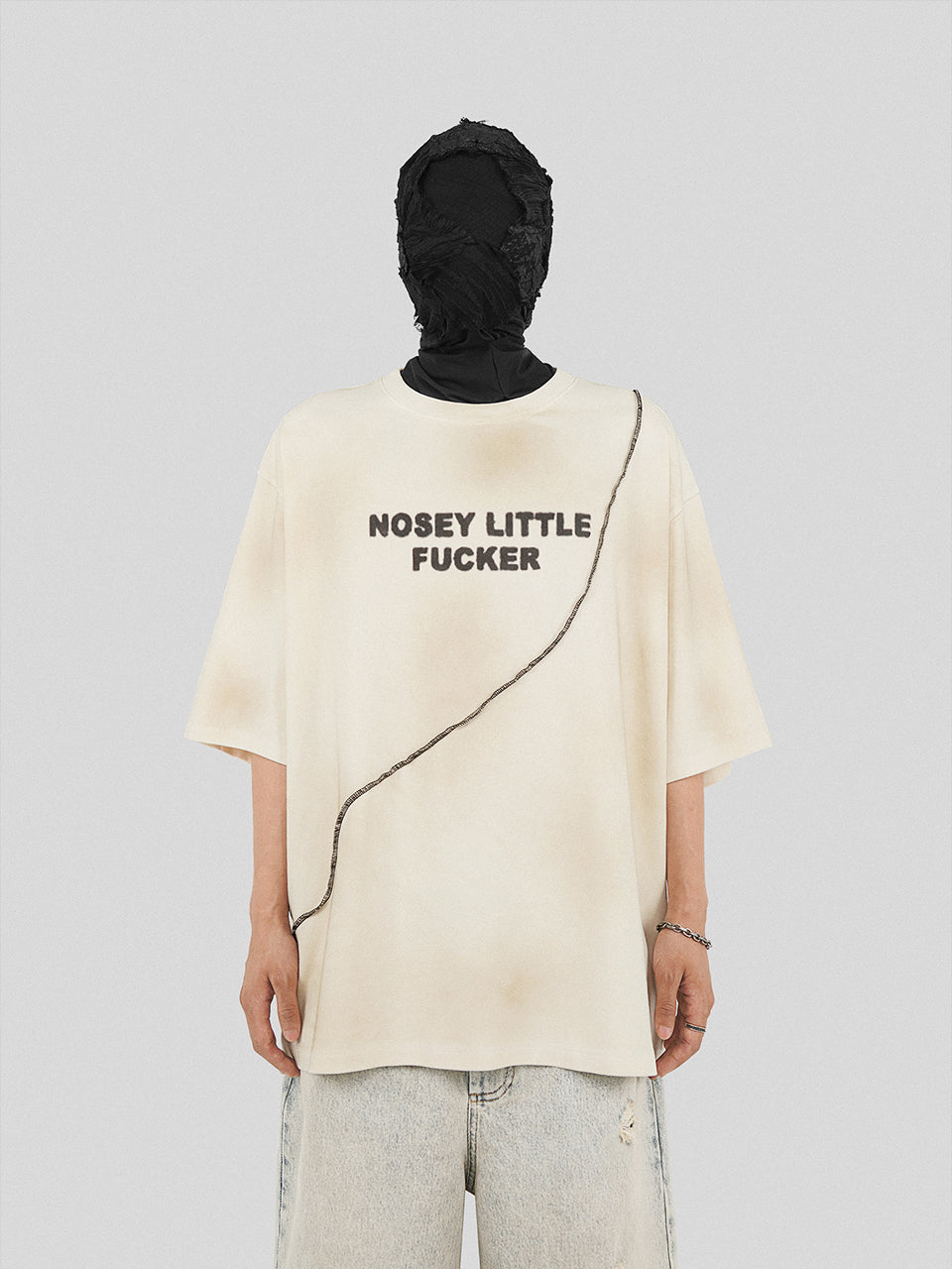 UNDERWATER Deconstructed Patchwork Slogan Printed Tee