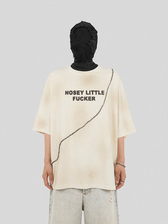 UNDERWATER Deconstructed Patchwork Slogan Printed Tee