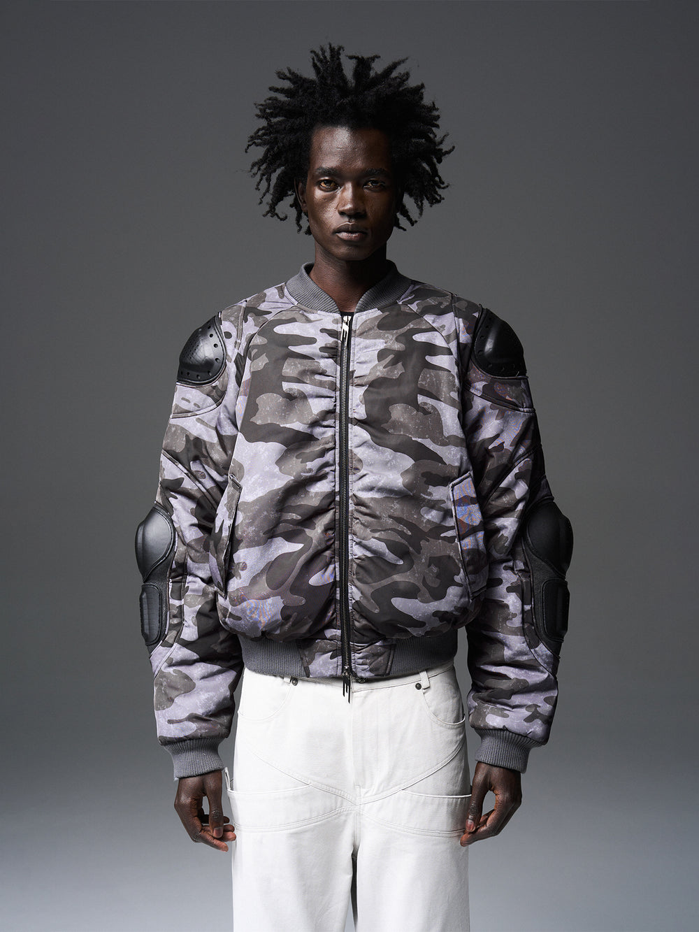 BLIND NO PLAN x BLACK8 Heavy Craft Armor Device Bomber Jacket