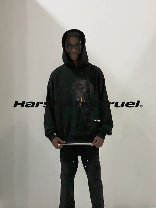Harsh and Cruel Rottwieiler Printed Hoodie