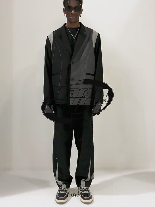 Harsh and Cruel Deconstructed Asymmetric Nylon Blazer