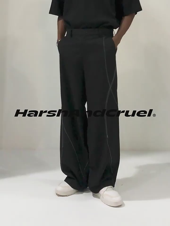 Harsh and Cruel Deconstructed Asymmetric Nylon Pants