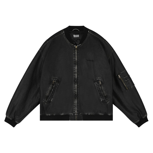 Wassup House Vintage MA-1 Flight Leather Jacket