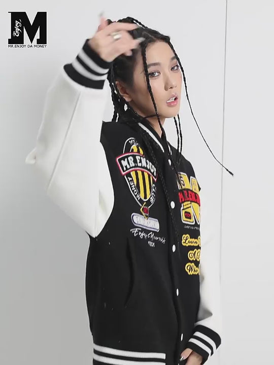 MEDM Patchwork Embroidered Baseball Jacket