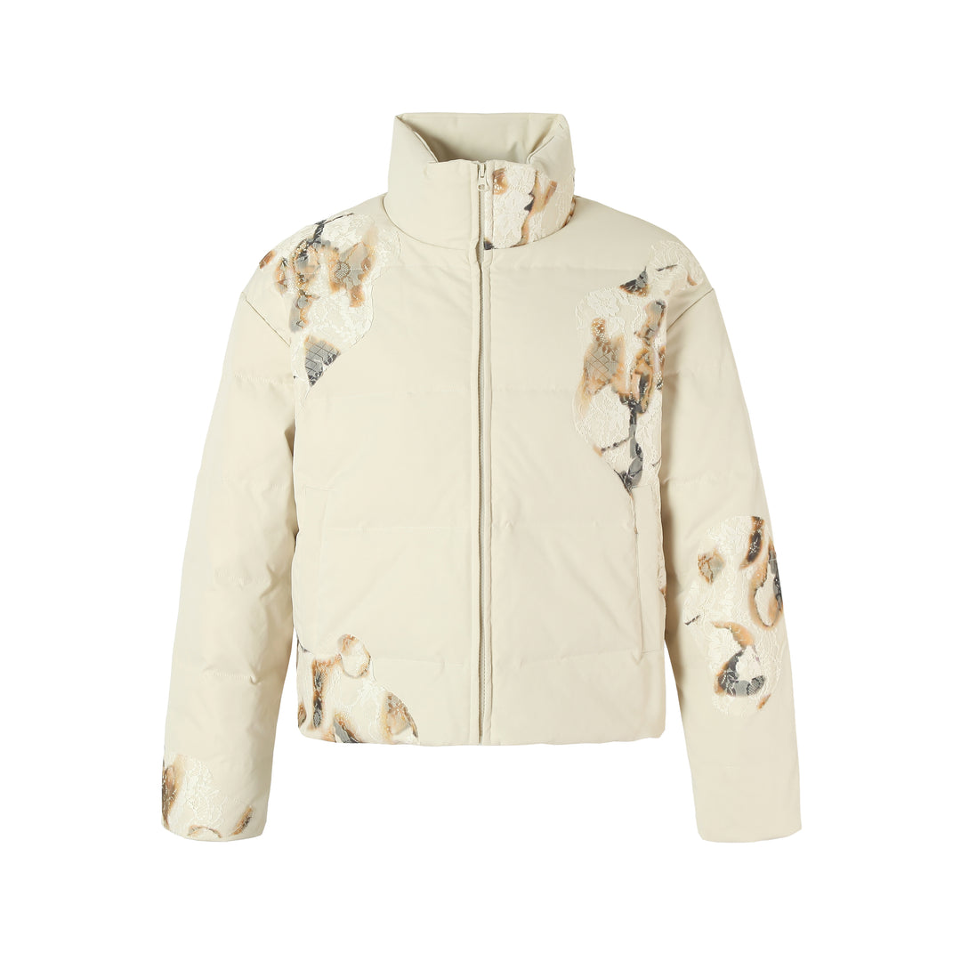 YADcrew Flame Lace Short Down Jacket