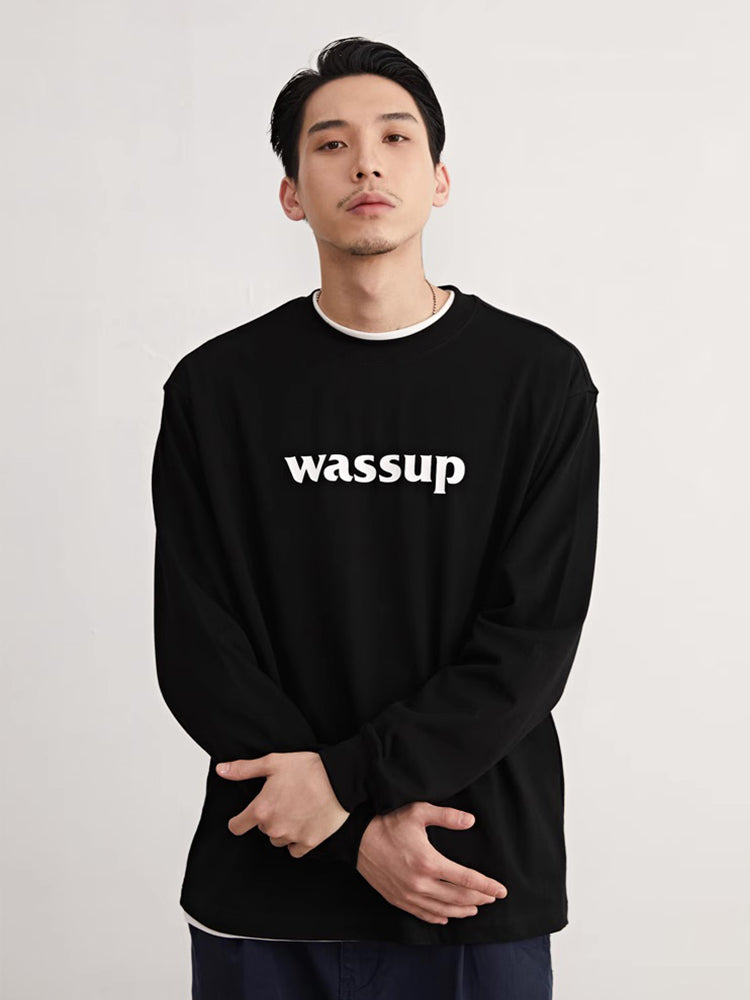 Wassup House Basic Logo printed Long Sleeved Tee