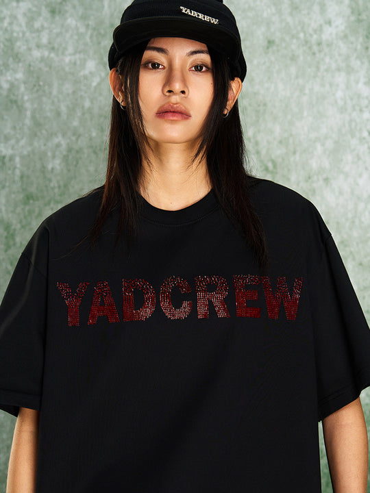 YADcrew Letter Dissipation Bead Tube Embroidery Tee