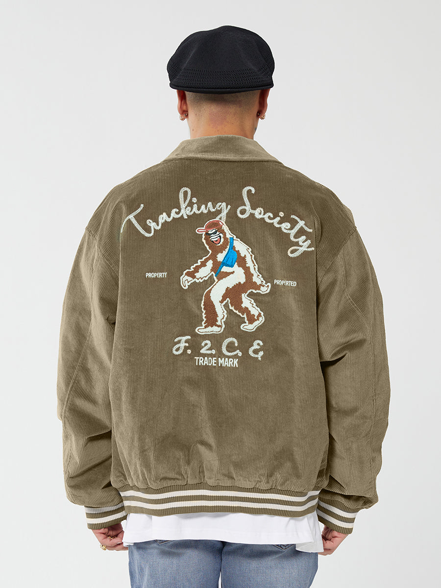 F2CE Embroidered Corduroy Varsity Jacket | Face 3 Face