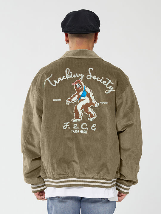 F2CE Embroidered Corduroy Varsity Jacket | Face 3 Face