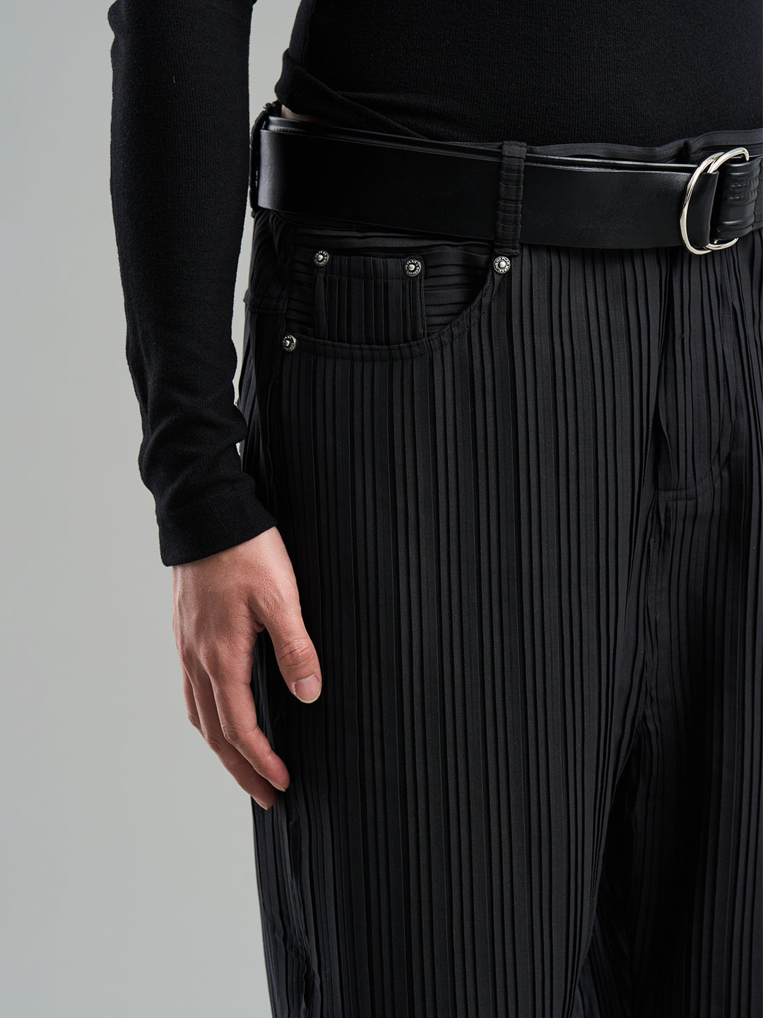 BLIND NO PLAN 3D Texture & Studded Suit Pants