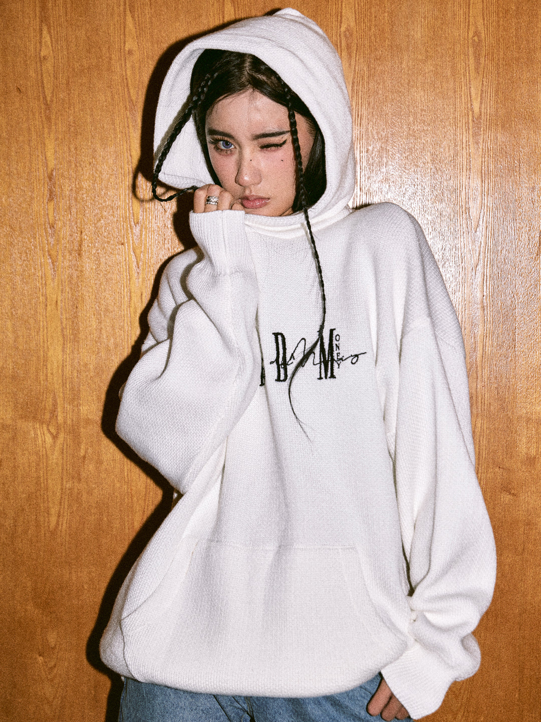 MEDM Logo hooded Knit Sweater | Face 3 Face