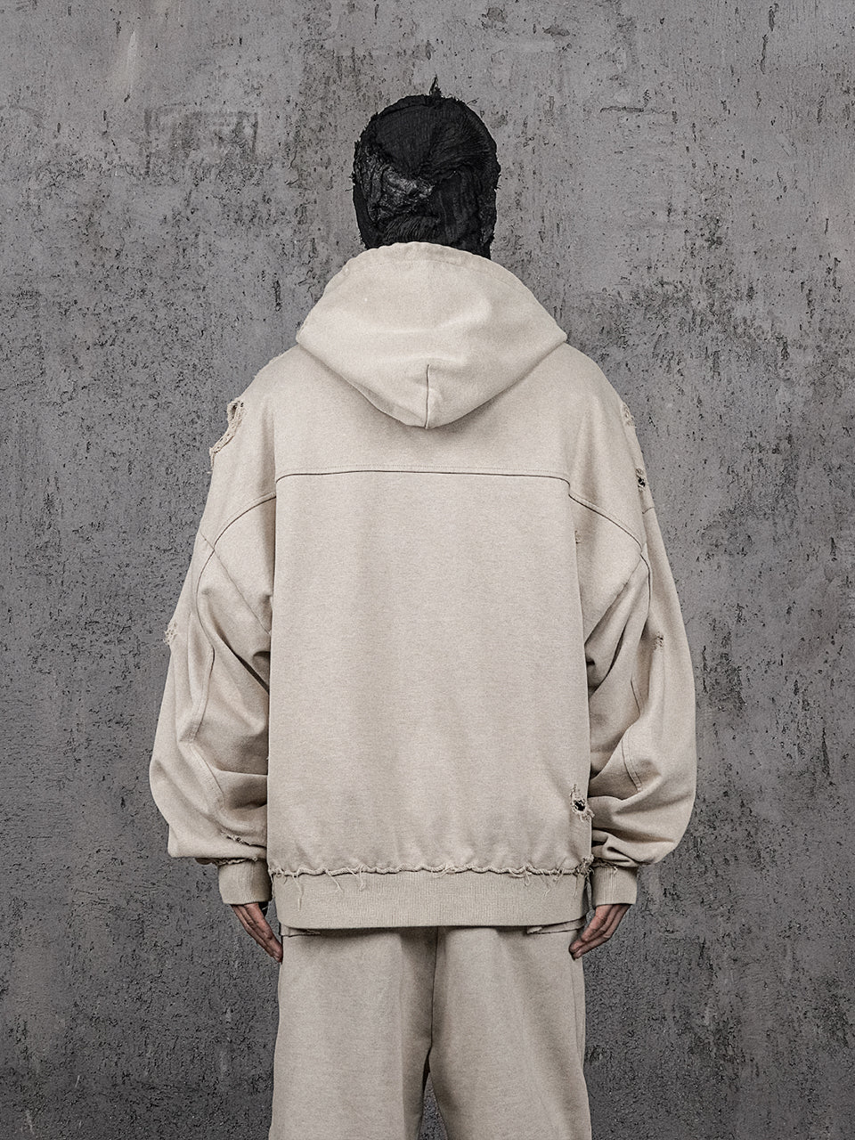 UNDERWATER Wasteland Distressed Zip Up Hoodie