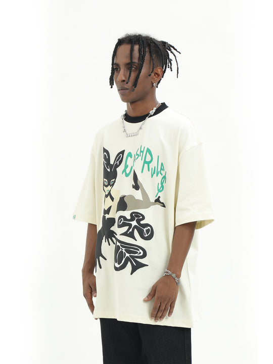 Cashrules Bunny Girl Foam Printing Tee