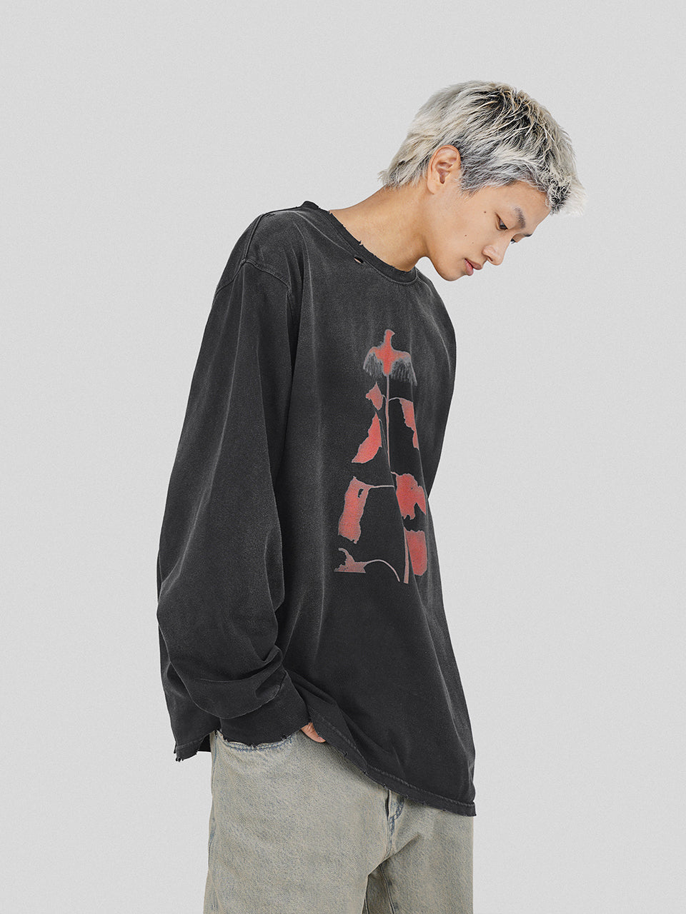 UNDERWATER Wormhole Destruction ALIVE Printed Long Sleeve Tee