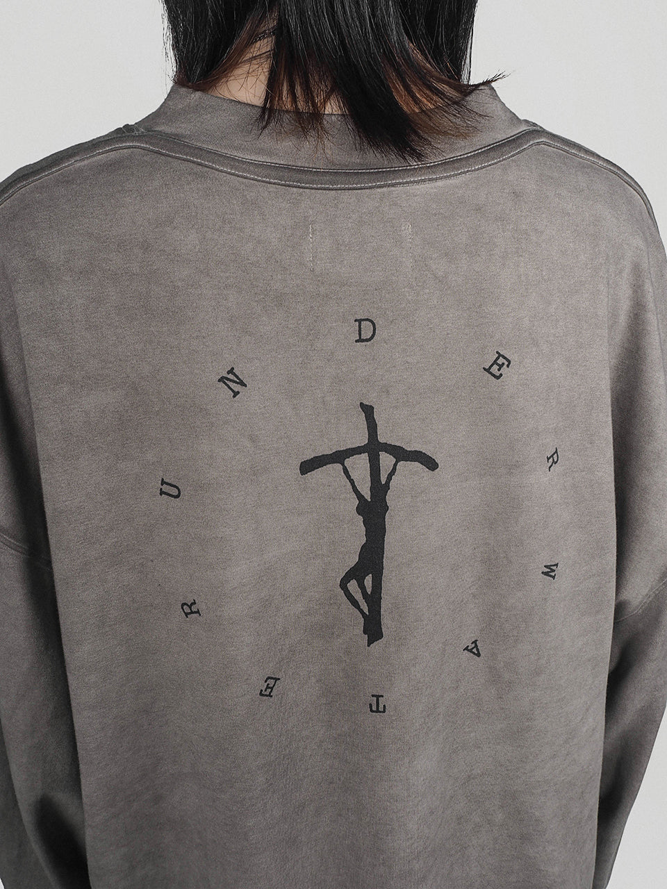 UNDERWATER Crucifix Cross Printed Long Sleeve Tee