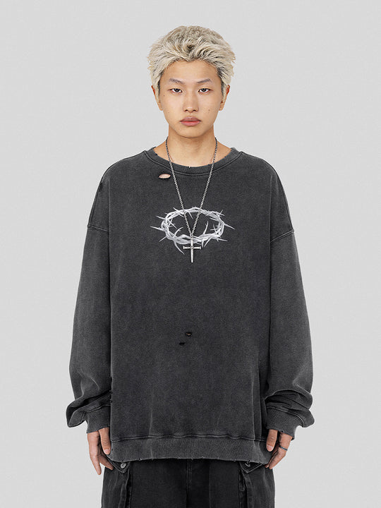 UNDERWATER Wormhole Destruction Thorns Printed Sweatshirt