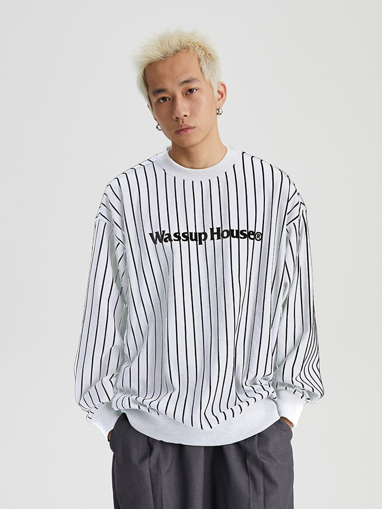 Wassup House Stripes Basic Logo Sweatshirt