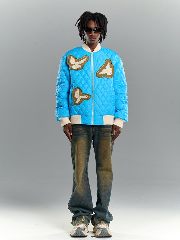 YADcrew Peace Dove 3D Foam Cutting Patch Jacket