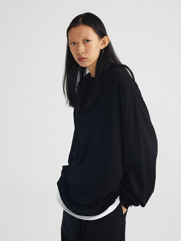 Wassup House Basic 3D Embossed Logo Long Sleeved Tee