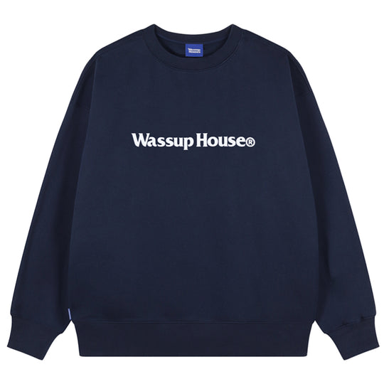 Wassup House Basic Printing Logo Sweatshirt navy