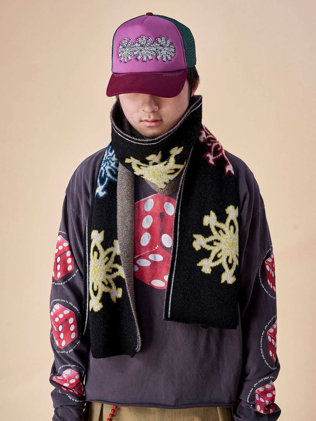 EVILKNIGHT(EK) Jacquard Versatile Warm Scarf