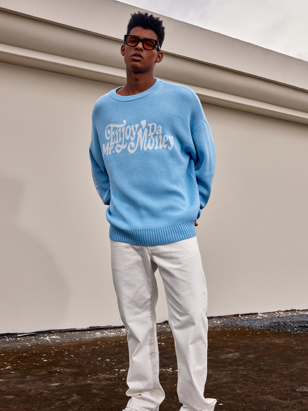 MEDM Flower Font Logo Knit Sweater | Face 3 Face