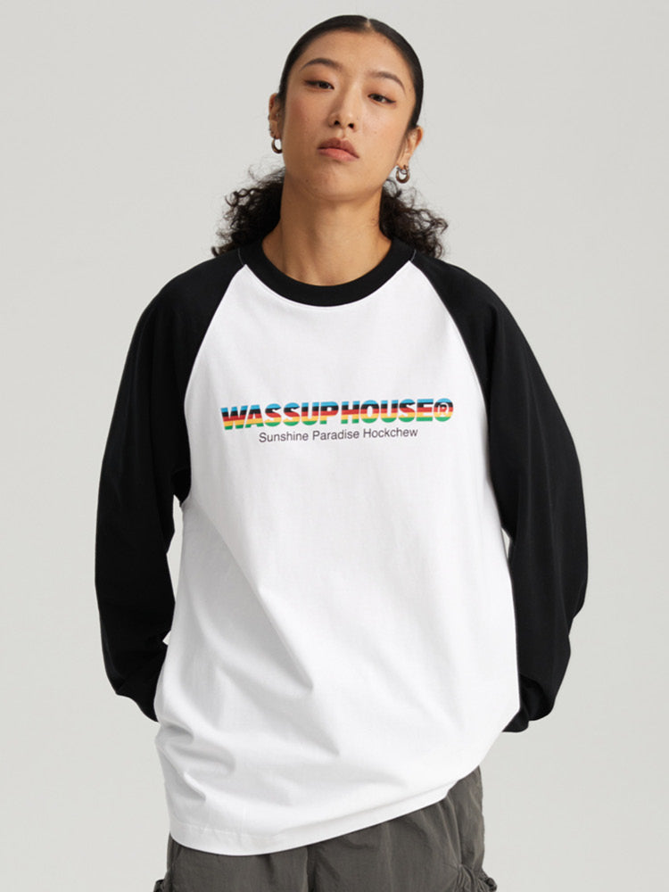 Wassup House Colorful Logo Raglan Long Sleeved Tee
