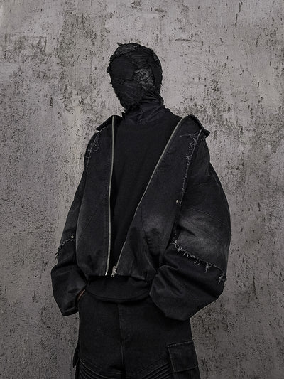 UNDERWATER Deconstructed Distressed Metal Studded Jacket