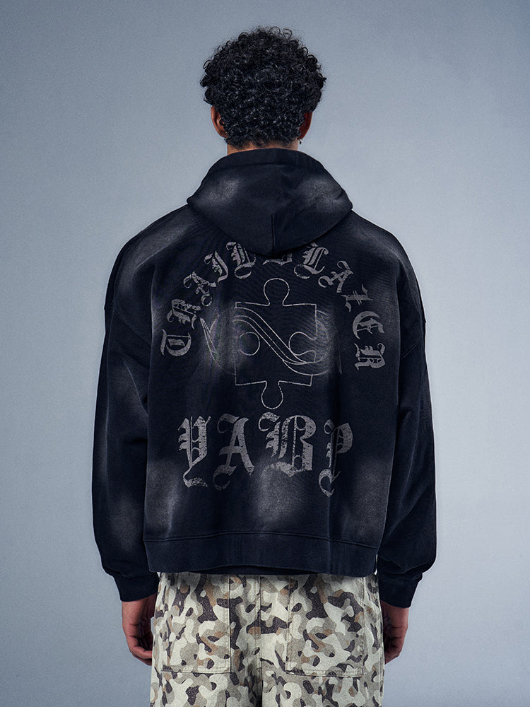 YADcrew x BIPOLAR Mud Dyed Vintage Zipper Hoodie