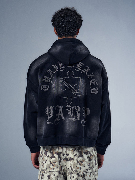 YADcrew x BIPOLAR Mud Dyed Vintage Zipper Hoodie