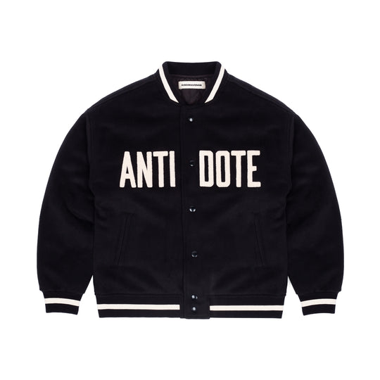 ANTIDOTE LOGO Woolen Embroidered Varsity Jacket | Face 3 Face
