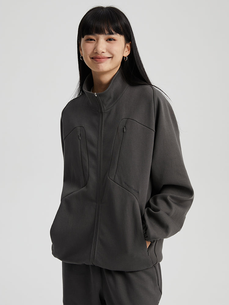 Wassup House Patchwork Deconstruction Zipper Sweater Jacket