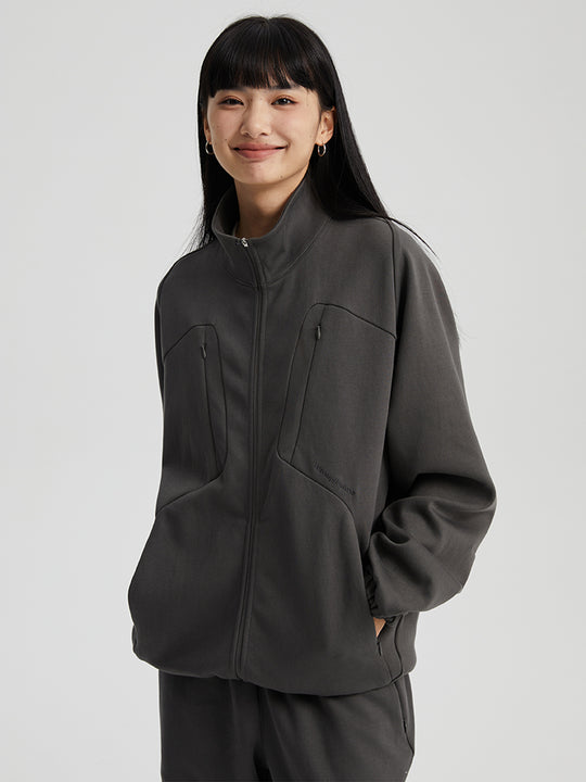 Wassup House Patchwork Deconstruction Zipper Sweater Jacket