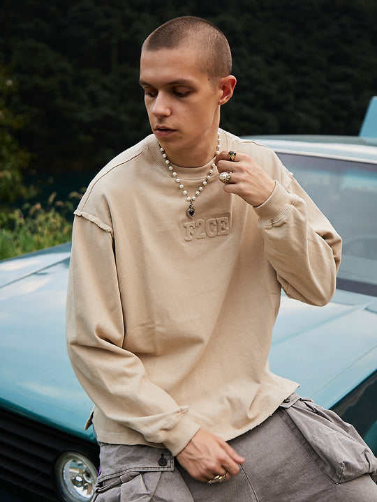 F2CE Dimensional Letter LOGO Long Sleeved Tee | Face 3 Face