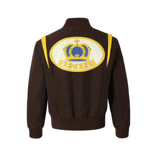 YADcrew Crown Embroidery Baseball Jacket
