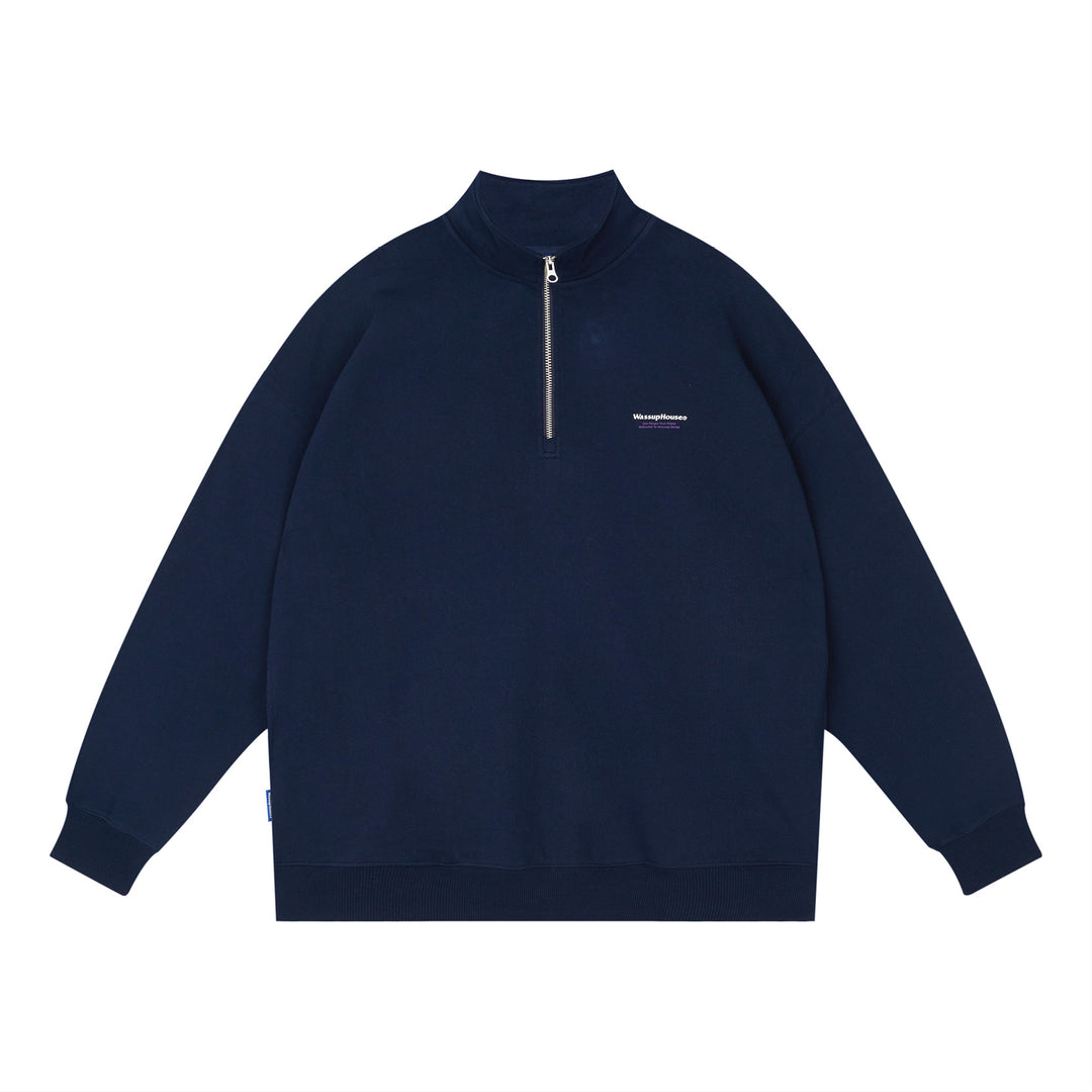 Wassup House Half Zipper Logo Sweatshirt