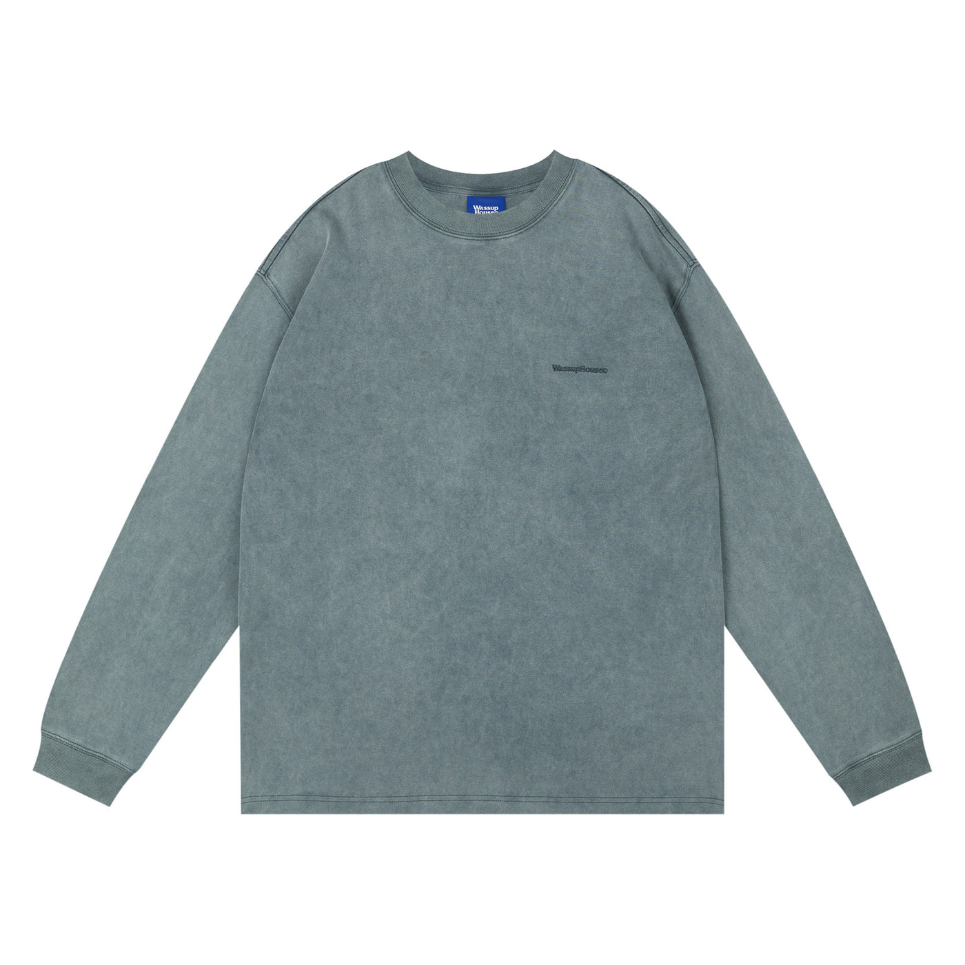 Wassup House Washed Faded Logo Long Sleeved Tee