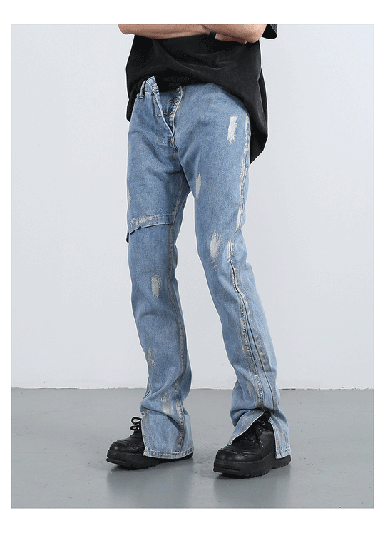 F3F Select Splash Ink Micro Flare Denim Jeans